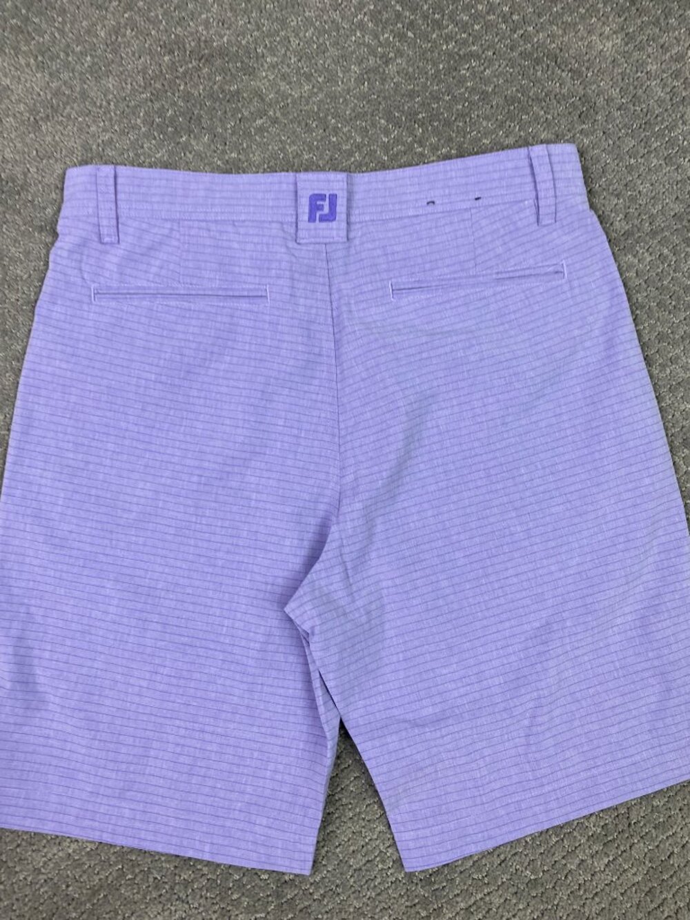 FootJoy Polo Shirt Mens 32 Lilac Lavender Purple Stripe Golf Performance Wear - Picture 3 of 11